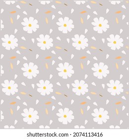 Daisy Blumen Muster, Vintage nahtlose Blumen Hintergrund, Vektorgrafik Verwendung für Textilien, Tapeten, Baumwollstoffe, Kleidung, Druck, Cover, Scrapbooking,Geschenkverpackung,Projekt,Umhüllungspapier.