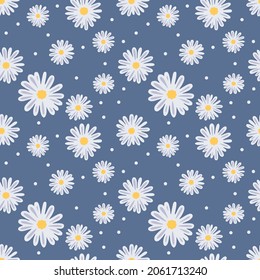 daisy flowers seamless pattern background