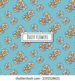 Daisy Flowers Seamless Pattern Background Vector Illustration