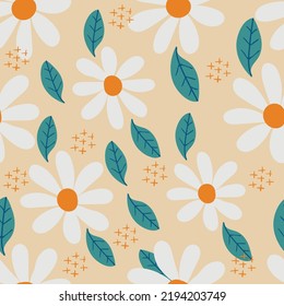 Flores de margarita sin fisuras.  Fondo floral sin fisuras para textil, tela, cubiertas, fabricación, papel pintado, papel impreso, envoltura de regalo y scrapbooking.