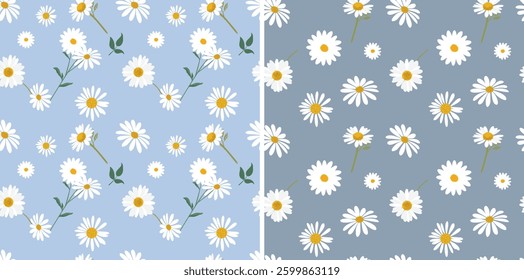 Daisy flowers seamless patternt.vector drawing graphic fashion design print for t shirt, poster, sticker and others etc.