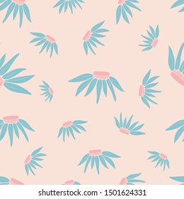 Daisy flowers seamless repeat pattern print for wallpaper, decor, background, pillows, curtains, phone cases.