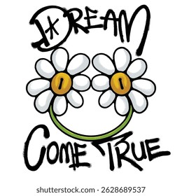 Daisy Flowers with smile Urban Streetwear Art