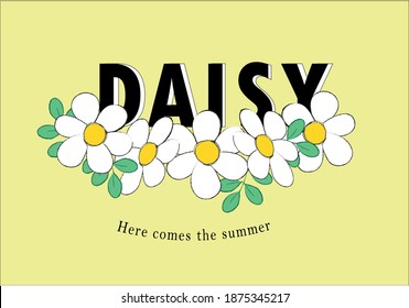 daisy flowers and summer message