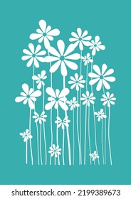 daisy flowers wall art decotation decals window 