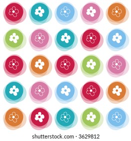 daisy fuzzy color dots (vector) - illustrated background