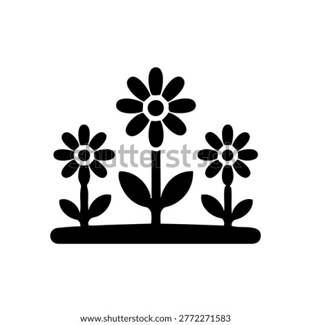 Daisy Garden Icon Containing daisies, garden, group, and floral icon. Solid icon.
