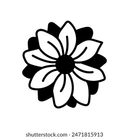 Daisy Glyph Icon, Vector illustration