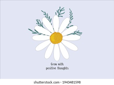 daisy green leaf vector design art