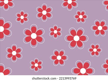 Daisy Handdrawn Pattern Seamless Vector Art