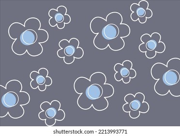 Daisy Handdrawn Pattern Seamless Vector Art