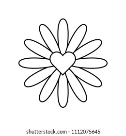 daisy heart icon.