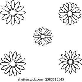  A daisy icon with a bright round center and simple white petals.