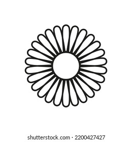 Daisy icon. Chamomile. Vector. Line style.