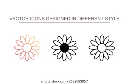 Diseño de icono de margarita con fondo blanco