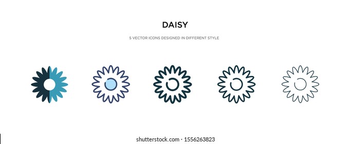 daisy icon in different style vector illustration. two colored and black daisy vector icons designed in filled, outline, line and stroke style can be used for web, mobile, ui