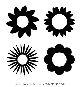 Conjunto de iconos de margarita aislado sobre fondo blanco vector ilustración design.1234.