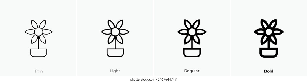 daisy icon. Thin, Light Regular And Bold style design isolated on white background