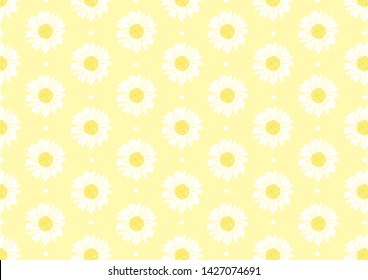 Daisy Illustration Background  Vector Pattern