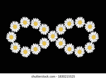 daisy infinity hand drawn vector