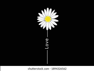 daisy lettering hand drawn design vector 