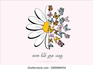 daisy lettering vector art design hand drawn