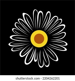 Daisy line art is perfect for merchandise and t-shirt designs