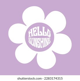 daisy love girl vector hello sunshine lettering