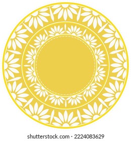 Daisy motifs pattern mandala frame