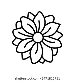 Daisy Outline Icon, Vector illustration