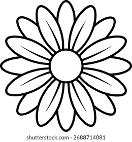 Icono de Vector de contorno de margarita sobre fondo blanco