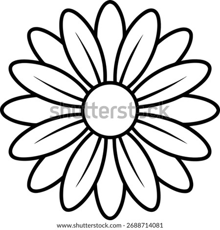 daisy outline vector icon on white background