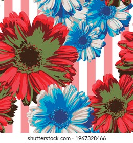 Daisy pattern background. For fabric texture.