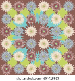 daisy pattern brown