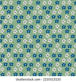 daisy pattern,  floral seamless vector illustration with little cute summer flowers, simple and pretty