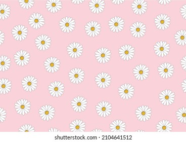 daisy pattern hand drawn design art seamless pattern 