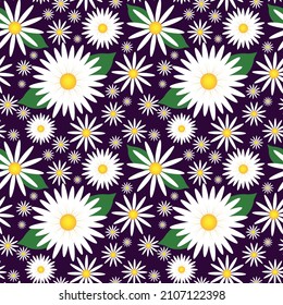 daisy pattern leaf purple fashion textile texture decoration vintage natural fabric background wallpaper mobile eps 10 vector 