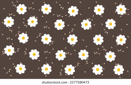 Daisy Pattern Seamless Flower Vector File background