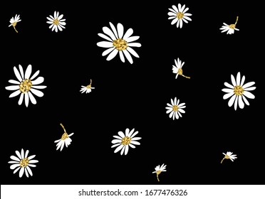 daisy pattern vector design hand drawn seamless spring daisy flower hand drawn vector fabric towel design pattern polka dot summer print  ditsy flower,spring,stationary,fabric,paper,packet,