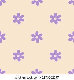 Daisy pattern. Vector seamless pattern.