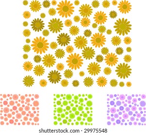 daisy patterns and 3 different color versions