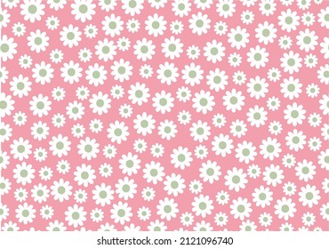 daisy pink hand drawn design seamless