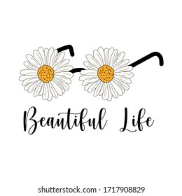 Daisy Quote Glasses design. Vector