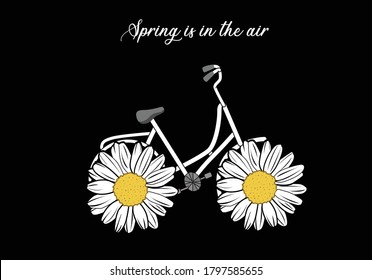 daisy and quotes   bicycle design vector ditsy flower summer sunflower stationery spring bike pattern fashion style leopard card mug design decorative spring margarita
rose 