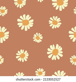 Daisy retro floral pattern design art illustration