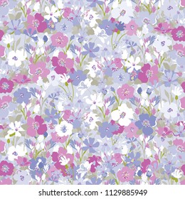 Daisy seamless flowers. Floral pattern for fashion prints. Flowery design for background textile, wallpapers, wrapping, paper.