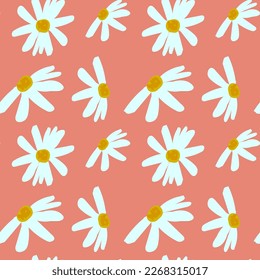 daisy seamless pattern for fashion graphics on pink background.
trend spring summer print optimist positive inspiration motivation