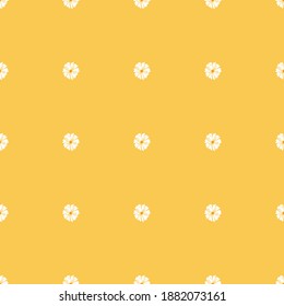 Daisy seamless pattern. Flat vector stock illustration. Simple daisy or chamomile flower. Floral ornament. Texture with flowers for printing on fabric, textiles, paper. Illustration pattern