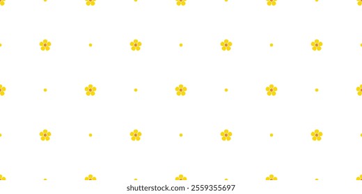 daisy seamless pattern flower cartoon vector polka dot gift wrapping paper tile background repeat wallpaper illustration doodle isolated design