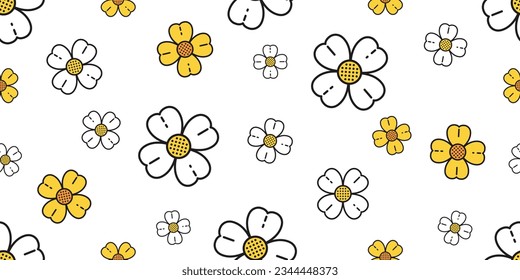 ilustración de dibujos animados sin fisuras en margarita de flores 